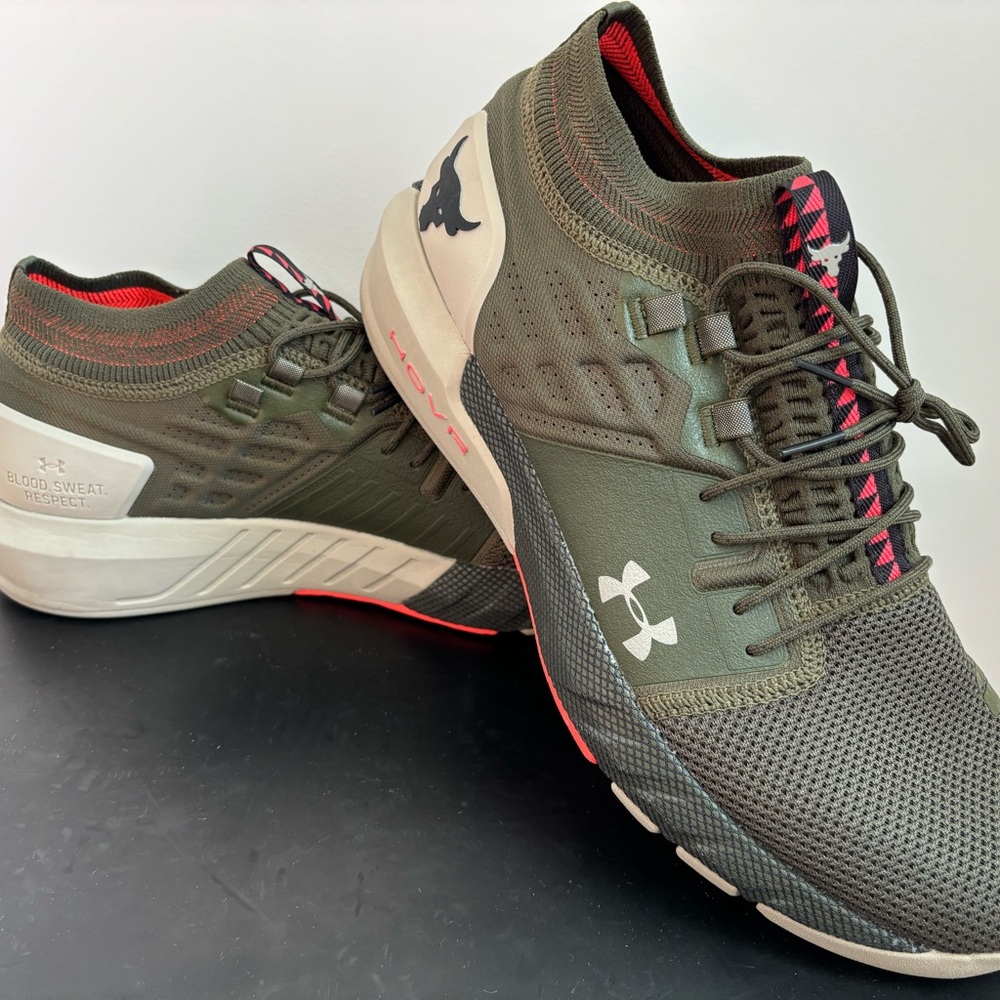 Under Armour Olive and Red Training Sneakers